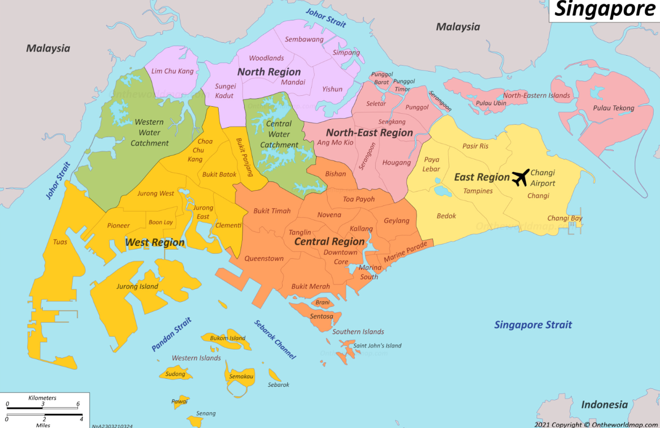 #新加坡区域、#新加坡地图